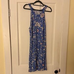 LOFT Blue Floral Patterned Top